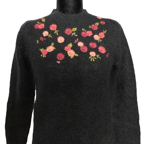 SEZANE Uriel Long Sleeve Dress in Black Multicoloured - Size Small - Picture 6 of 13